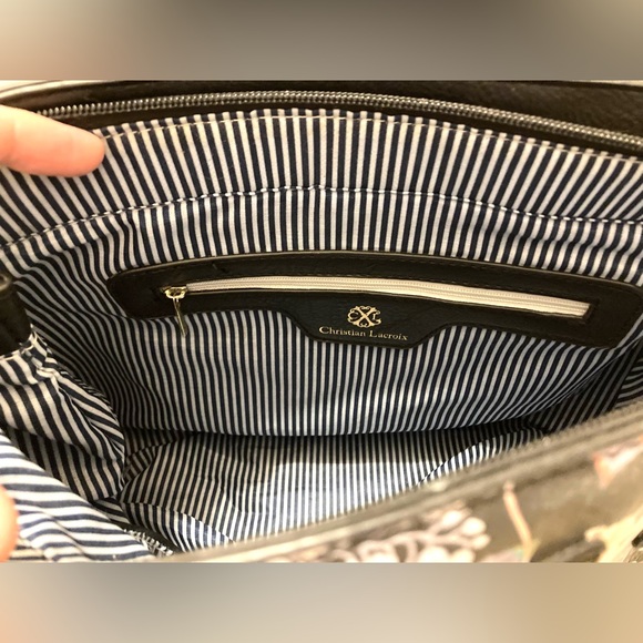 Christian Lacroix black floral vegan leather bag - Picture 6 of 10